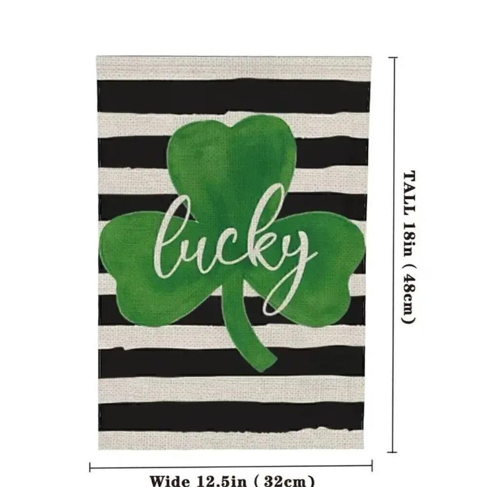 St Patrick's Day Garden Flag Shamrock Clover Green Lucky Yard Holiday Decor